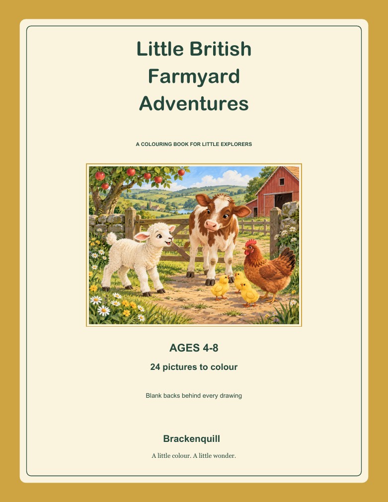 Little British Farmyard Adventures colouring book cover preview