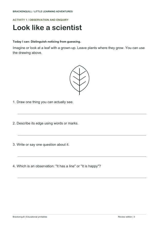 Activity 1: Look like a scientist