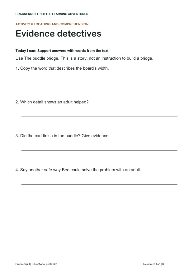Activity 6: Evidence detectives