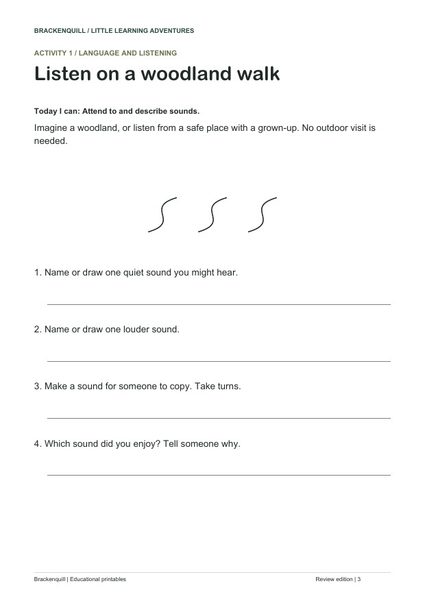 Activity 1: Listen on a woodland walk